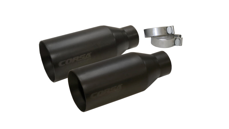 Corsa 2017-2020 Ford F-150 Raptor 3in Inlet / 5in Outlet Black Cerakote Tip Kit (For Corsa Exh Only) - 14051BPC