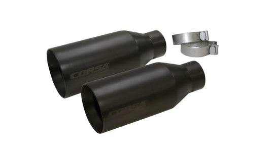 Corsa 2017-2020 Ford F-150 Raptor 3in Inlet / 5in Outlet Black Cerakote Tip Kit (For Corsa Exh Only) - 14051BPC