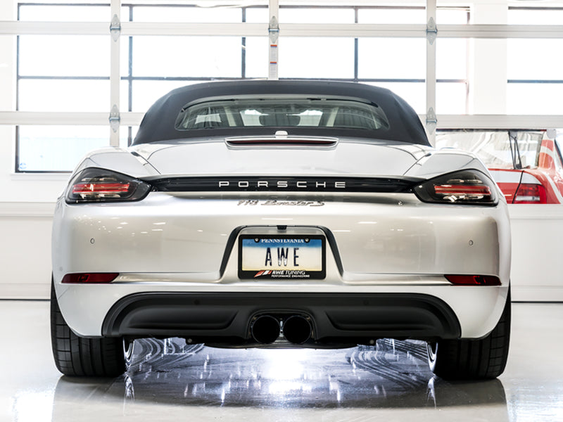 AWE Tuning Porsche 718 Boxster / Cayman Touring Edition Exhaust - Diamond Black Tips - 3015-33080
