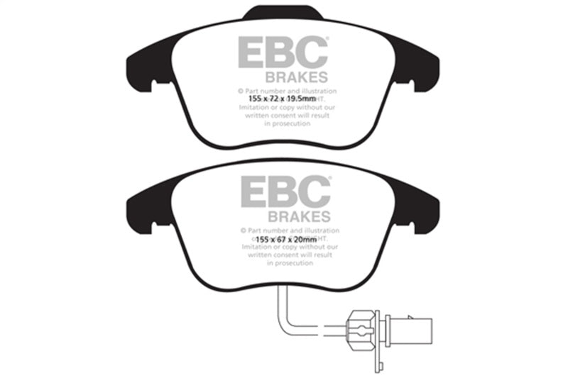 EBC 10+ Audi A5 2.0 Turbo Greenstuff Front Brake Pads - DP21998