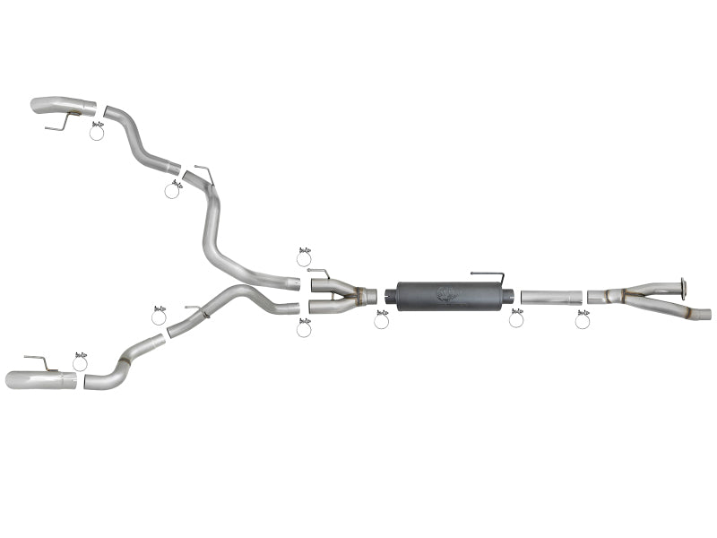 aFe MACH Force-XP Cat-Back Exhaust w/ Dual Hi-Tuck Pol Tips 17-18 Ford F-150 Raptor V6-3.5L - 49-33095-P
