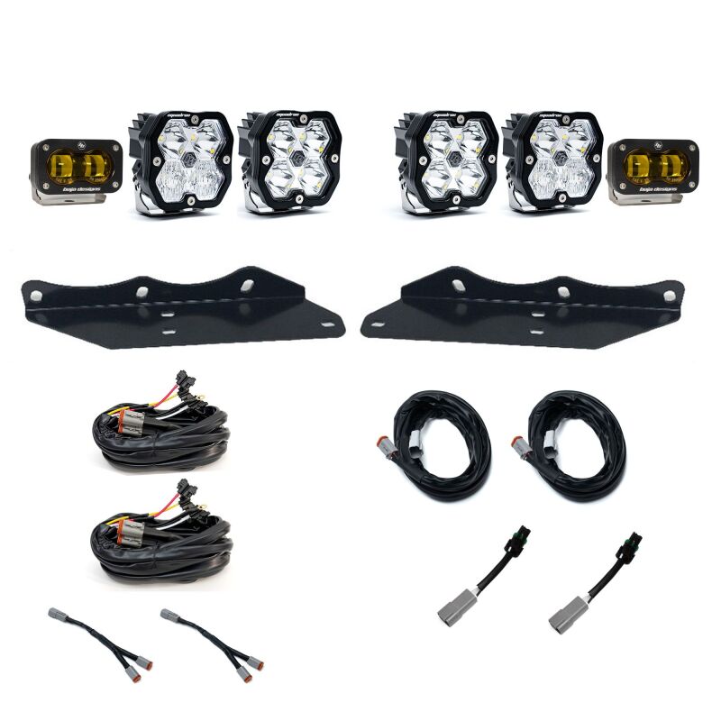 Baja Designs 17-20 Ford Raptor Squadron SAE 2.0/S2 Fog Pocket Kit Sportsman (SAE Fog) - Baja Amber - 440061