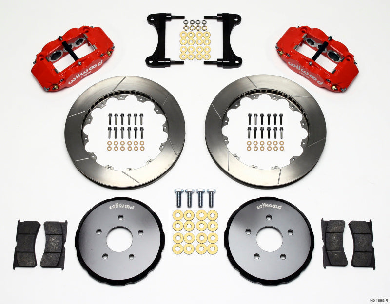 Wilwood Narrow Superlite 6R Front Hat Kit 13.06in Red Nissan 370Z/Fiti G37 - 140-11583-R