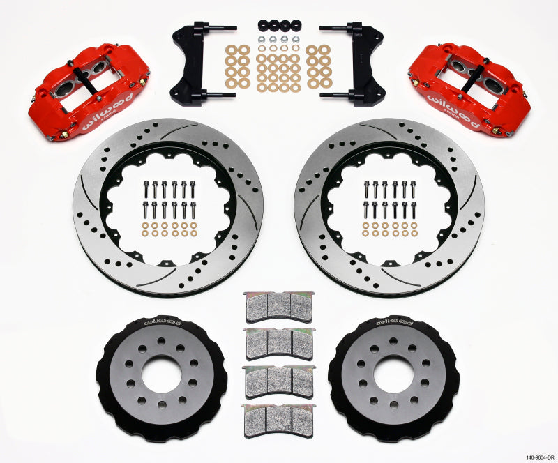 Wilwood Narrow Superlite 6R Front Hat Kit 14.00in Drilled Red 98-02 Camaro/Firebird - 140-9834-DR