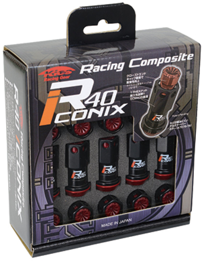 Project Kics 16+4 Locks Black R40 Iconix W/ Plastic Cap (Black) - 12X1.50 - WRIF11KK