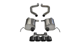 Corsa 2017-2019 Chevy Corvette Z06 3in Axle Back Exhaust Black Quad 4.5in Tip (Xtreme) - 14766BLK