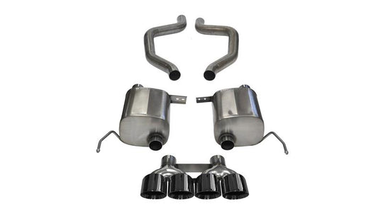 Corsa 2017-2019 Chevy Corvette Z06 3in Axle Back Exhaust Black Quad 4.5in Tip (Xtreme) - 14766BLK