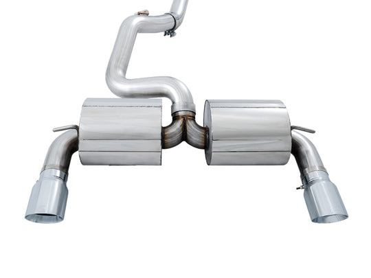 AWE Tuning Ford Focus RS Touring Edition Cat-Back Exhaust- Non-Resonated - Chrome Silver Tips - 3015-32088