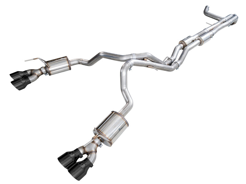 AWE Tuning 2021+ Cadillac Escalade 6.2L 0FG Dual Exit Exhaust System w/ 5in Diamond Blk Tips - 3015-43321