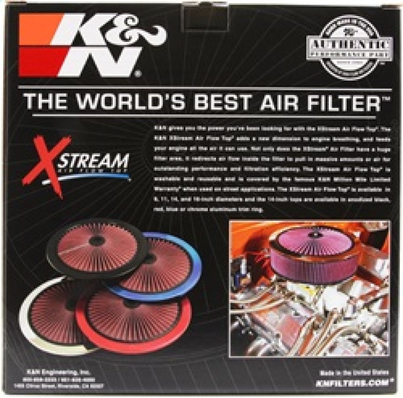 K&N X-Stream Top Filter X-Stream 14 inch OD Black - 66-1401