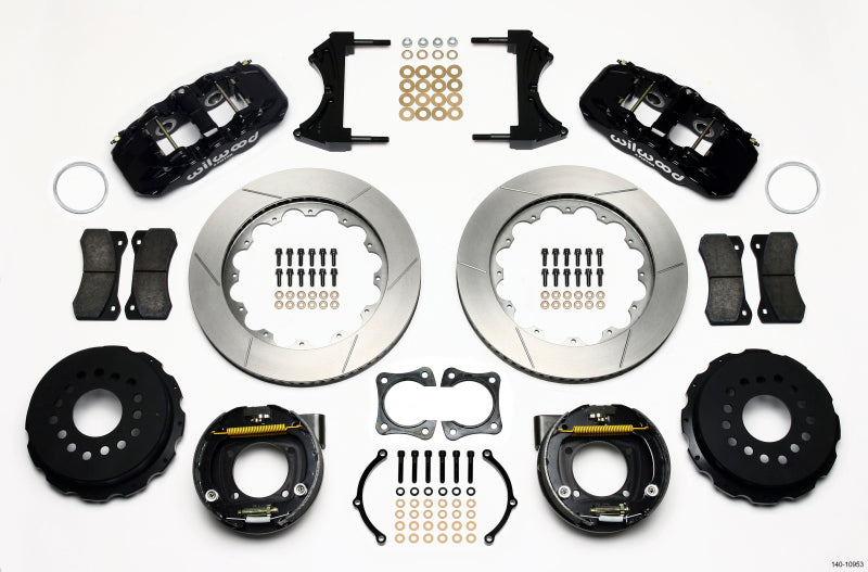 Wilwood AERO4 Rear P-Brake Kit 14.00in 58-64 Olds/Pontiac Ends 2.81in Offset - 140-10953