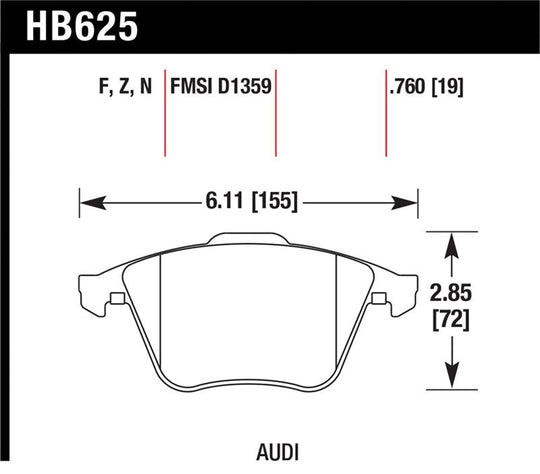 Hawk HPS Street Brake Pads - HB625F.760