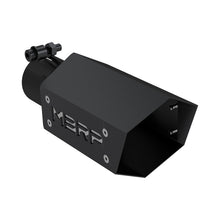 Load image into Gallery viewer, MBRP Universal 4in Hex Tip 2.5in Inlet 10in Length w/ Logo - Black Coated - T5173BLK