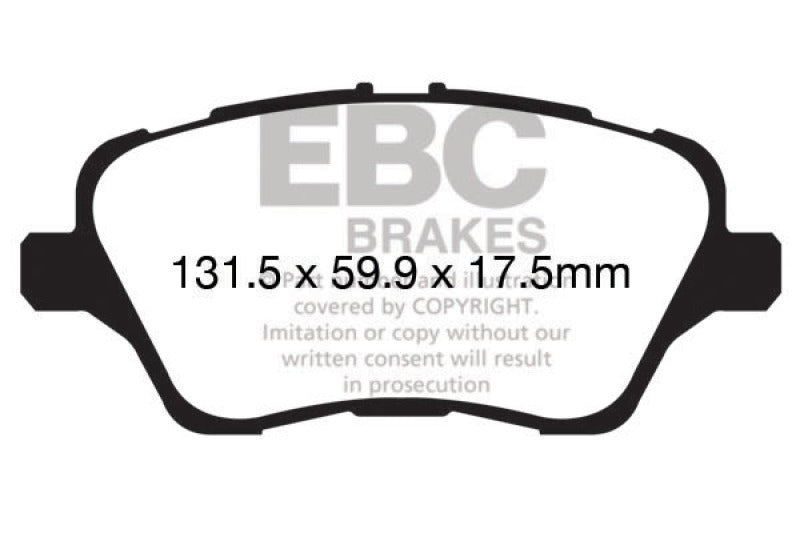 EBC 13+ Ford Fiesta 1.6 Turbo ST Redstuff Front Brake Pads - DP32149C