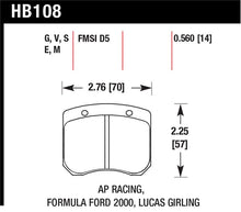 Load image into Gallery viewer, Hawk AP Racing/FF 2000 14mm DTC-60 Rear Race Brake Pads - HB108G.560
