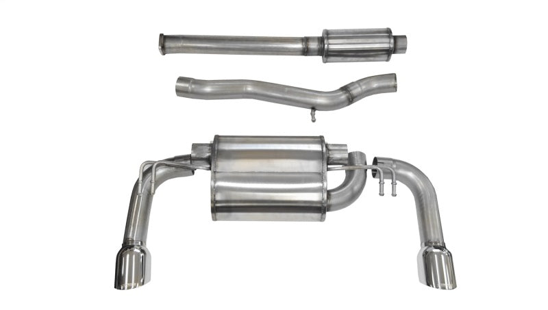 Corsa 2008-2015 Mitsubishi Lancer Evolution X Sedan 2.0L Polished Sport Dual Rear Cat-Back Exhaust - 14858