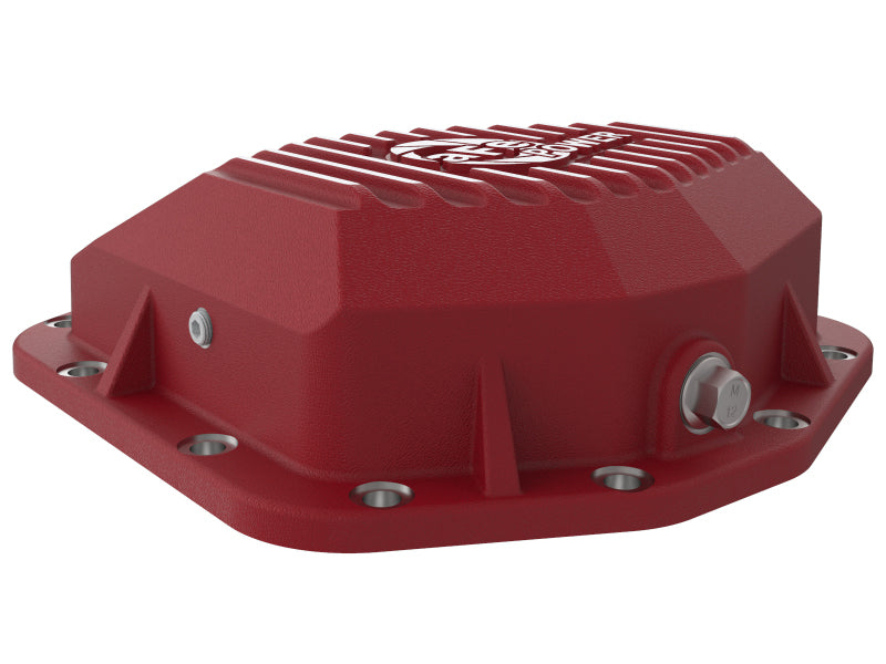 aFe 20-23 Jeep Gladiator JT (Dana M220) Pro Series Rear Differential Cover Red w/ Machined Fins - 46-71190R