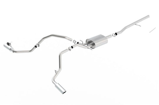 Borla 14 Silv/Sierra C/B Exhaust S-Type 1500 5.3L V8 AT/MT 2&4WD Ext Cab Split Side Exit - 140545