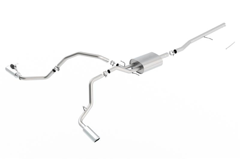 Borla 14 Silv/Sierra C/B Exhaust S-Type 1500 5.3L V8 AT/MT 2&4WD Ext Cab Split Side Exit - 140545