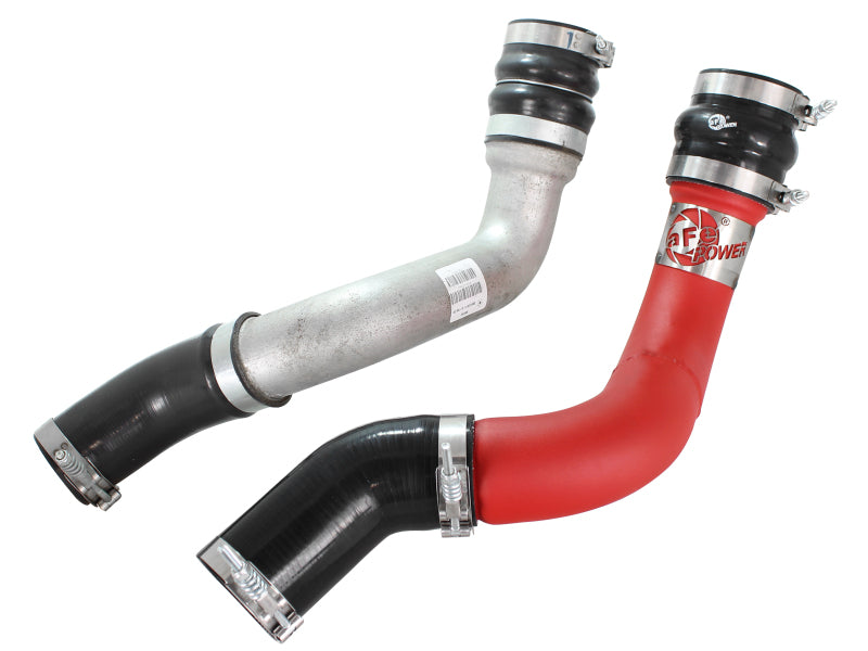 aFe BladeRunner 3in Red Intercooler Tubes Hot & Cold Side Kit for 13-14 Dodge RAM Diesel 6.7L (td) - 46-20134-R