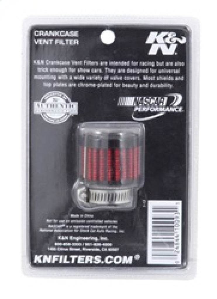 K&N 0.75 inch ID 1.375 inch OD 1.125 inch H Clamp On Crankcase Vent Filter - 62-1560