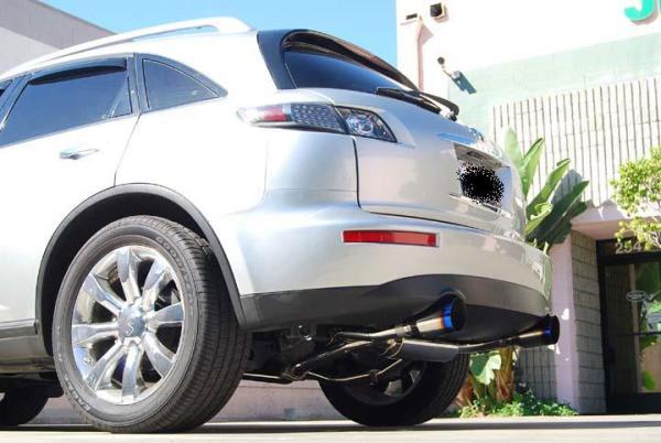 Invidia 03-08 Infiniti FX35/45 Gemini Single Layer Titanium Tip Cat-back Exhaust - HS03IFXGIT