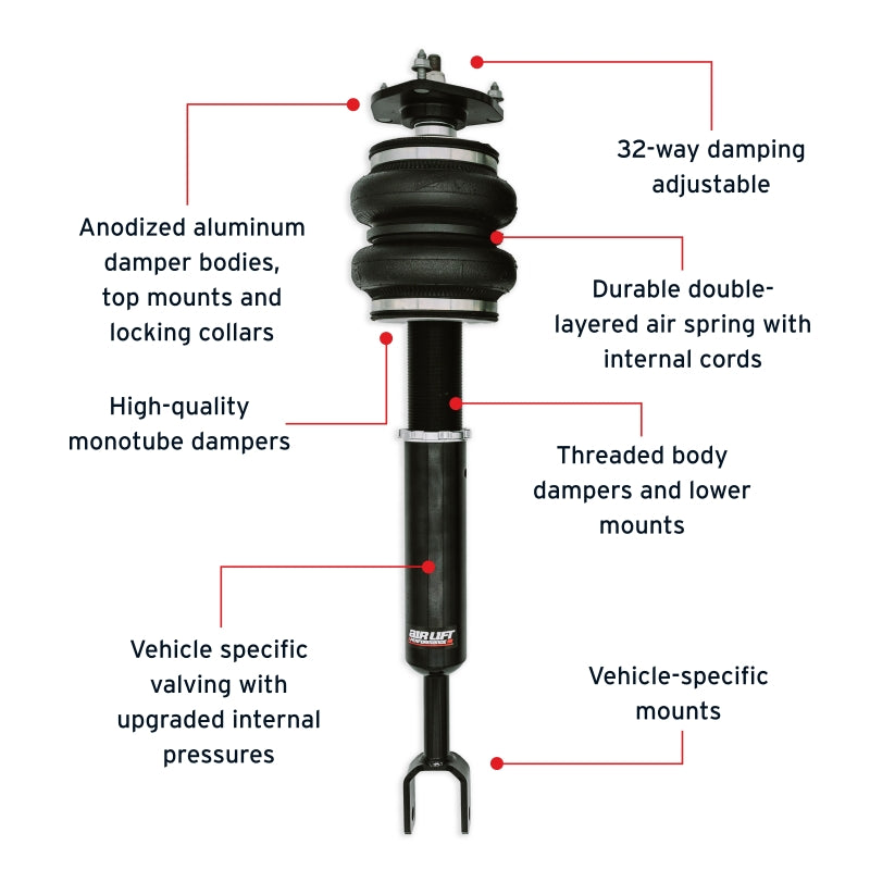 Air Lift Performance 03-06 Infiniti G35 Sedan / 03-08 Nissan 350Z Air Suspension Front Kit - 76013