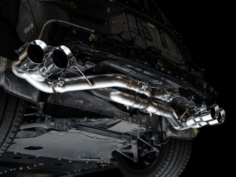AWE Tuning 2020 Chevrolet Corvette (C8) Track Edition Exhaust - Quad Chrome Silver Tips - 3020-42080