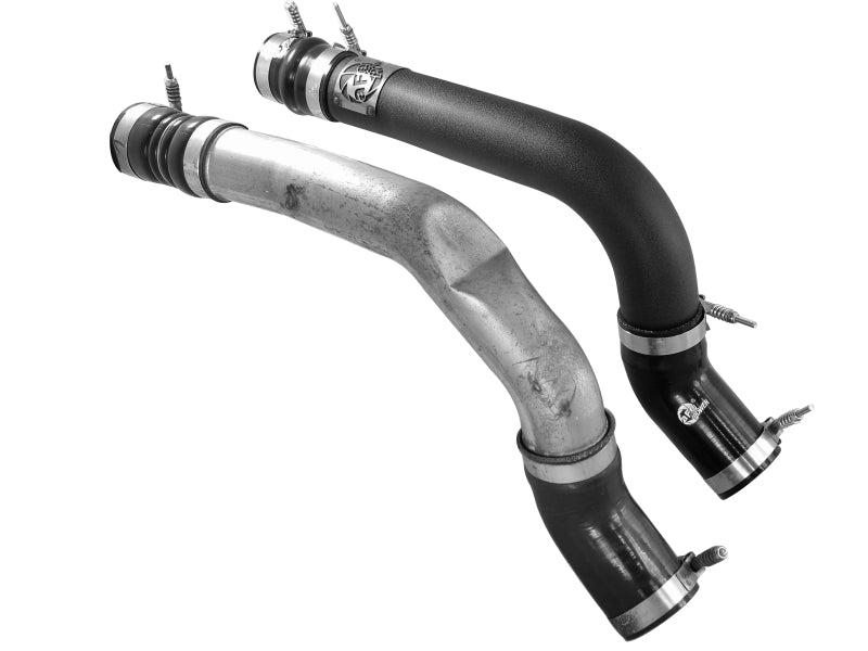aFe BladeRunner 3in Black Intercooler Tube Hot Side w/ Couplings & Clamps 13-14 Dodge RAM 6.7L (td) - 46-20138-B