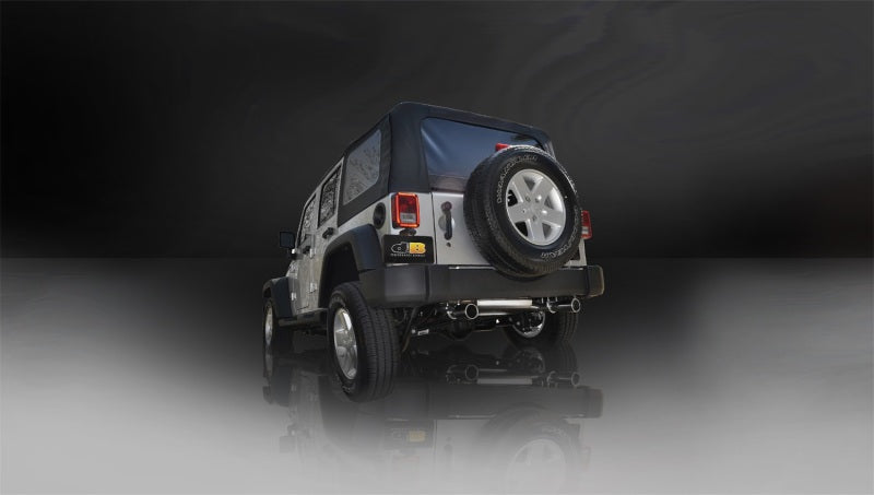 Corsa 2007-2011 Jeep Wrangler 3.8L/12-14 Wrangler 3.6L Polished Sport Axle-Back Exhaust - 24412