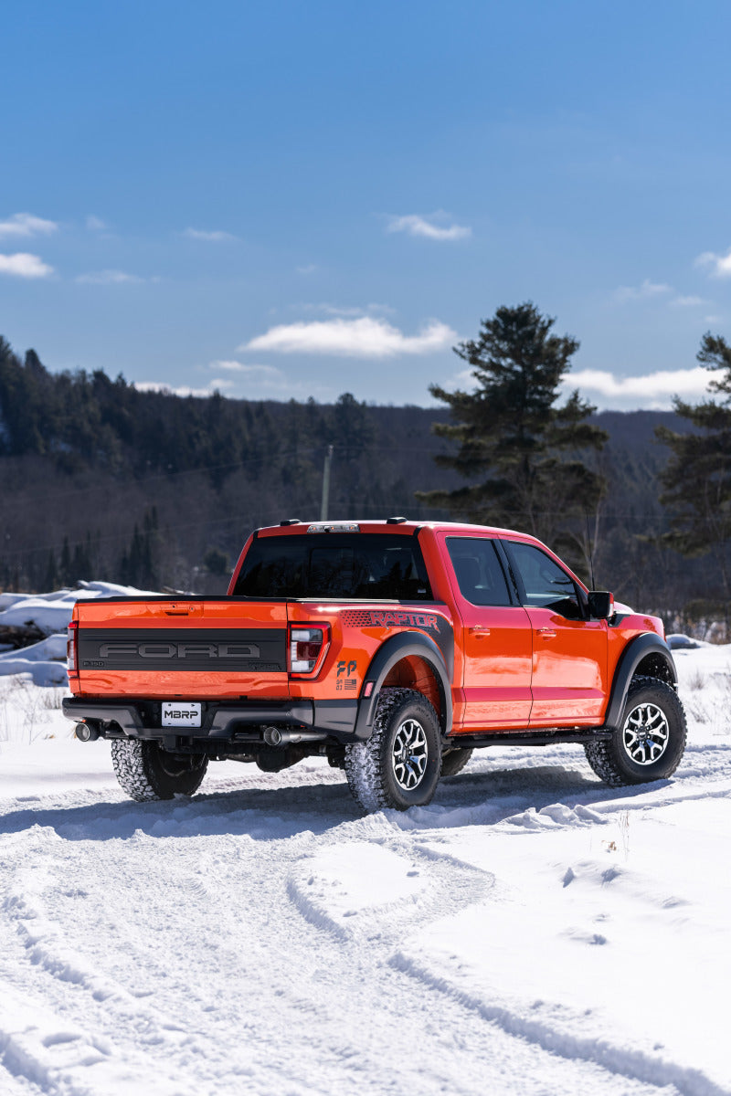 MBRP 2021+ Ford F-150 Raptor Axle-Back Dual Rear Exit T304 Performance Exhaust Sys - S52663CF