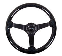 Load image into Gallery viewer, NRG Reinforced Steering Wheel (350mm / 3in Deep) Classic Blk Sparkle Wood Grain w/Blk 3-Spoke Center - RST-036BSB-BK
