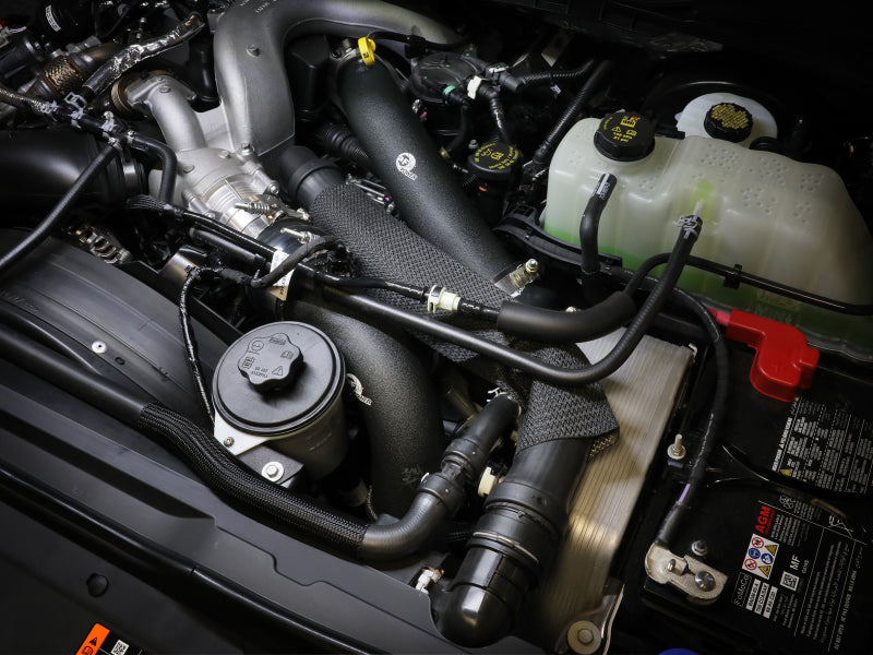 aFe 23-24 Ford Diesel Trucks V8-6.7L (td) BladeRunner Aluminum Hot and Cold Charge Pipe Kit - Black - 46-20734-B