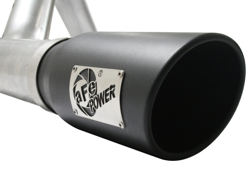aFe Atlas Exhaust 4in Aluminized Cat-Back w/ 304 SS Black Tip 11-13 Ford F-150 EcoBoost V6 3.5L (tt) - 49-03041-B
