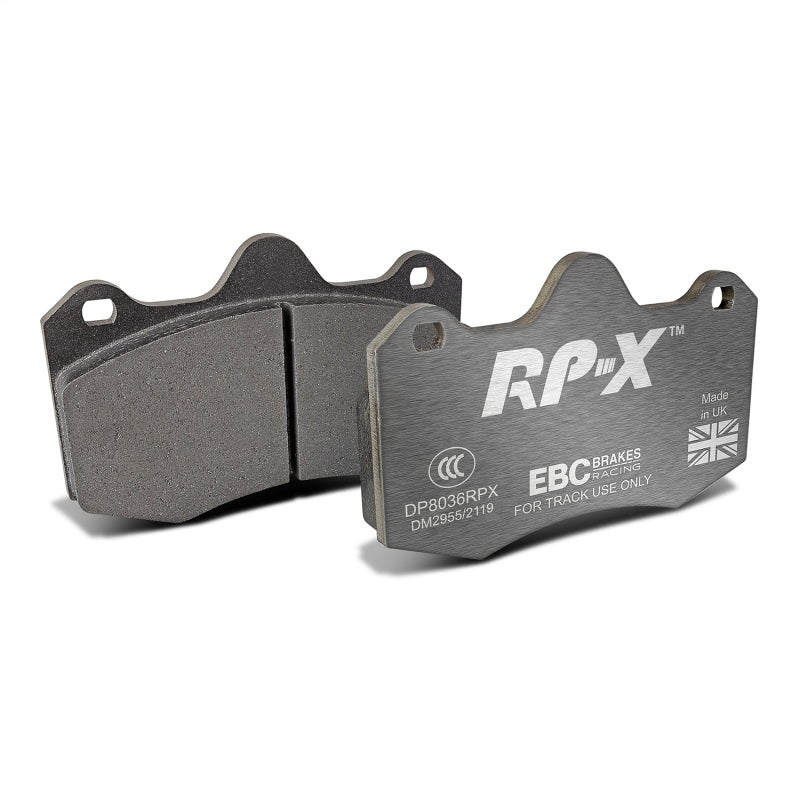 EBC Racing 10-16 Lotus Evora 3.5L RP-X Front Brake Pads - DP8036RPX