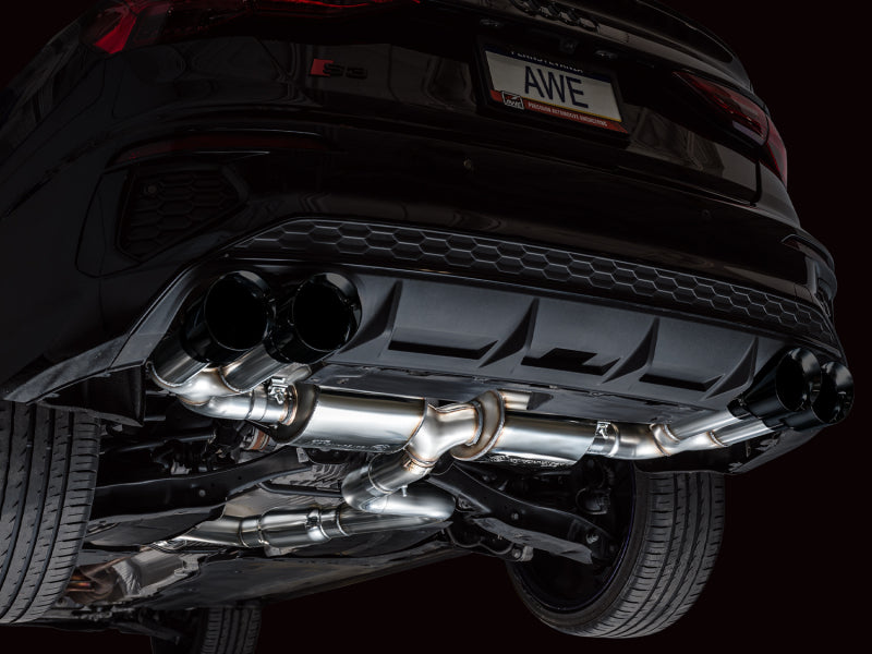 AWE Tuning 22-24 Audi 8Y S3 Touring Edition Exhaust - Diamond Black Tips - 3015-43897