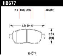 Load image into Gallery viewer, Hawk Lexus 02-03/04-06 ES300/330 Toyota 98-12 Tacoma/Adynl Models Street Perf Ceramic Ft Brake Pads - HB677Z.685