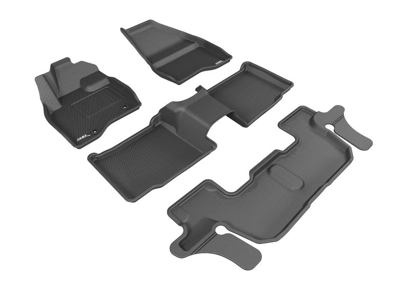 3D MAXpider 15-16 Ford Explorer Bucket 2nd Row w/ Center Console Kagu Black Full Set - L1FR09201509