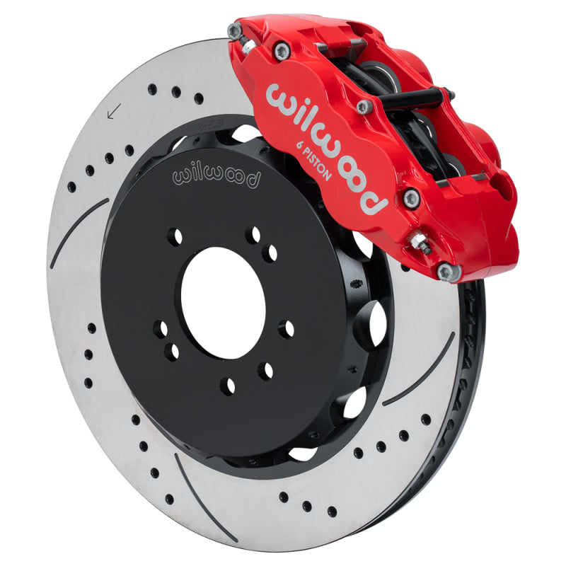 Wilwood 95-98 Nissan Skyline Superlite 6R Front BBK w/ 14.00in D/S Rotors & Flexlines - Red - 140-18253-DR