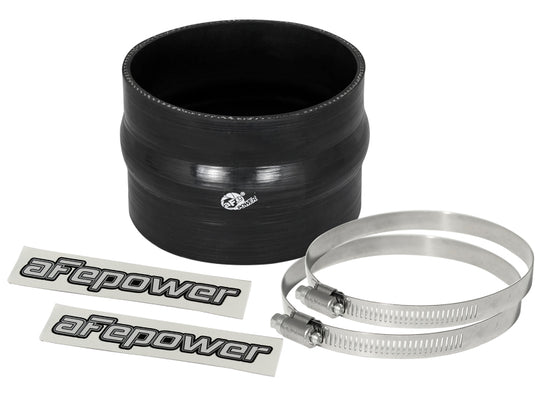 aFe Magnum FORCE Intake Coupling Kit (4 IN ID x 3 IN L) Straight Coupler w/ Hump - Black - 59-00041