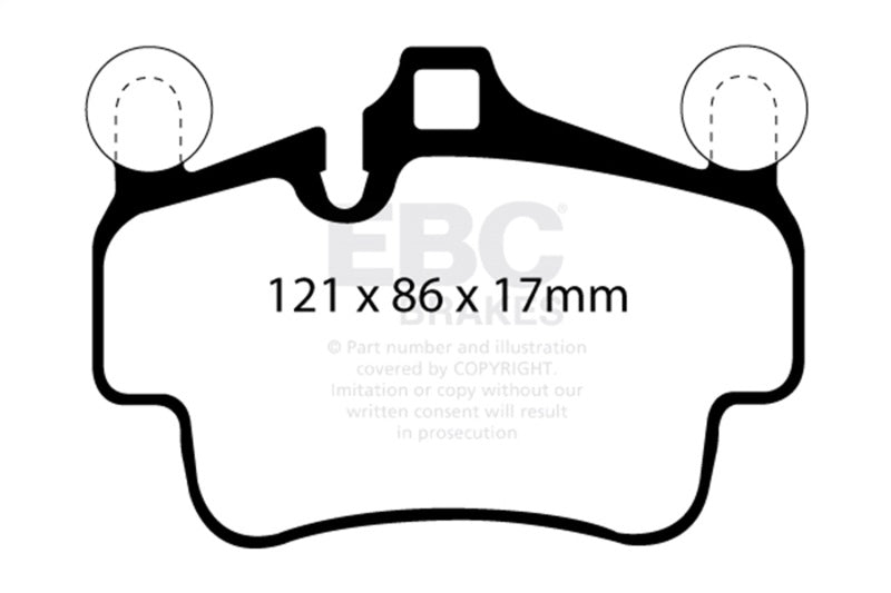 EBC 07-08 Porsche 911 (997) (Cast Iron Rotor only) 3.6 Carrera 2 Bluestuff Front Brake Pads - DP52029NDX