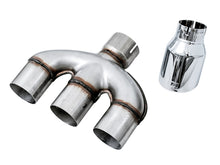 Load image into Gallery viewer, AWE Tuning 17-20 Honda Civic Si 1.5L Turbo Dual-to-Triple Tip Conversion Kit - Chrome Silver Tip - 3810-52018