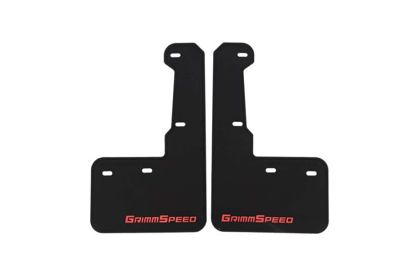 Grimmspeed 15-21 Subaru WRX/STI Mudflaps - Black w/ Red Lettering - GRM.1021.1.RED