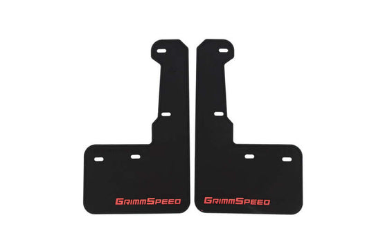 Grimmspeed 15-21 Subaru WRX/STI Mudflaps - Black w/ Red Lettering - GRM.1021.1.RED