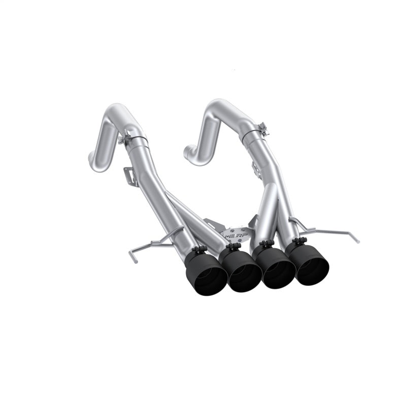 MBRP 14-19 Chevrolet Corvette 6.2L 3in Axle-Back Muffler Bypass Quad Exit Black Tips - S7008304BT