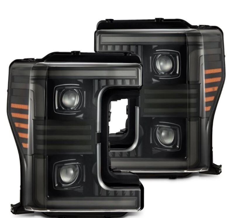 AlphaRex 17-19 Ford F-250/350/450/550 Super Duty PRO-Series Proj Headlights Alpha-Bk w/SS & DRL - 880320