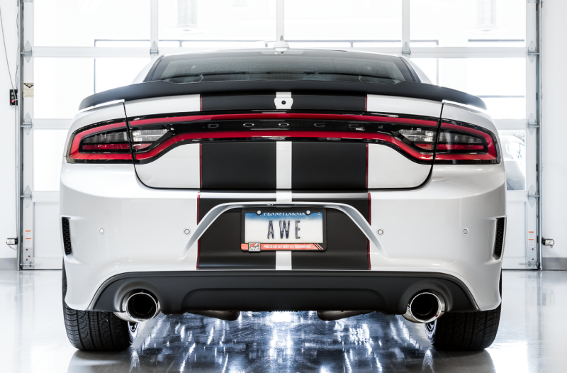 AWE Tuning 2015+ Dodge Charger 6.4L/6.2L SC Non-Resonated Touring Edition Exhaust - Silver Tips - 3020-32056