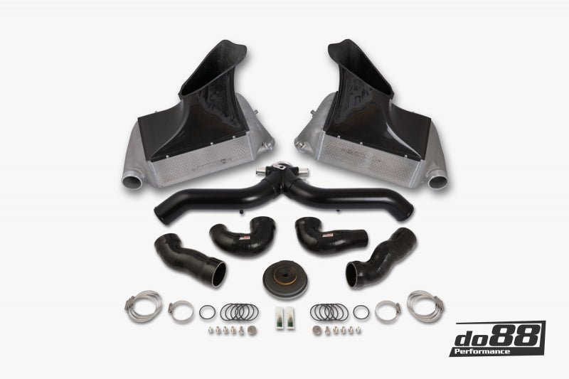 do88 10-12 Porsche 911 Turbo/Turbo S (997.2) BigPack Intercooler Kit w/Black Pipe - BIG-130SV