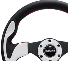 Load image into Gallery viewer, NRG Reinforced Steering Wheel (320mm) Blk w/White Trim &amp; 4mm 3-Spoke - RST-001WT
