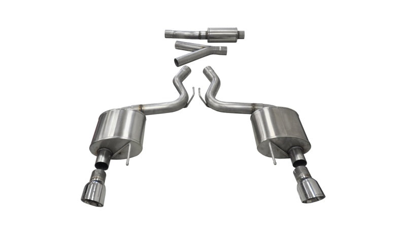 Corsa 2015-2017 Ford Mustang EcoBoost 2.3T Sport 3in Cat-Back Dual Rear Exit Polished Tips - 14343